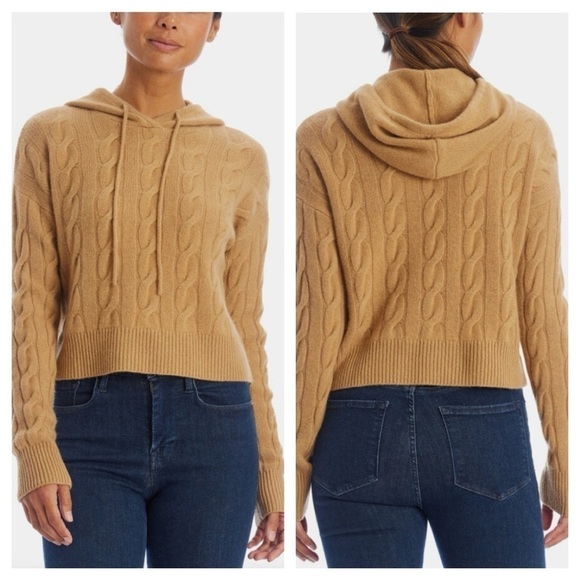 Lord & Taylor W. Cashmere Scout Cashmere Cable Knit Hoodie size M New with tag - Picture 5 of 14